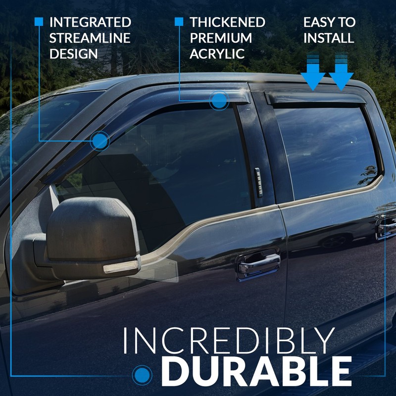 For Lexus GX470 2003-2009 Smoke Out-Channel Window Rain Guards Visor 4pcs Set gallery