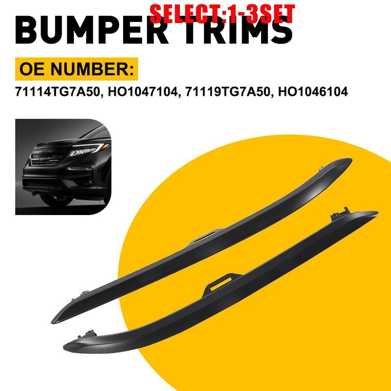Front Left Right Side Bumper Trims For 2019-2022 Honda Pilot Black Textured 2-6X