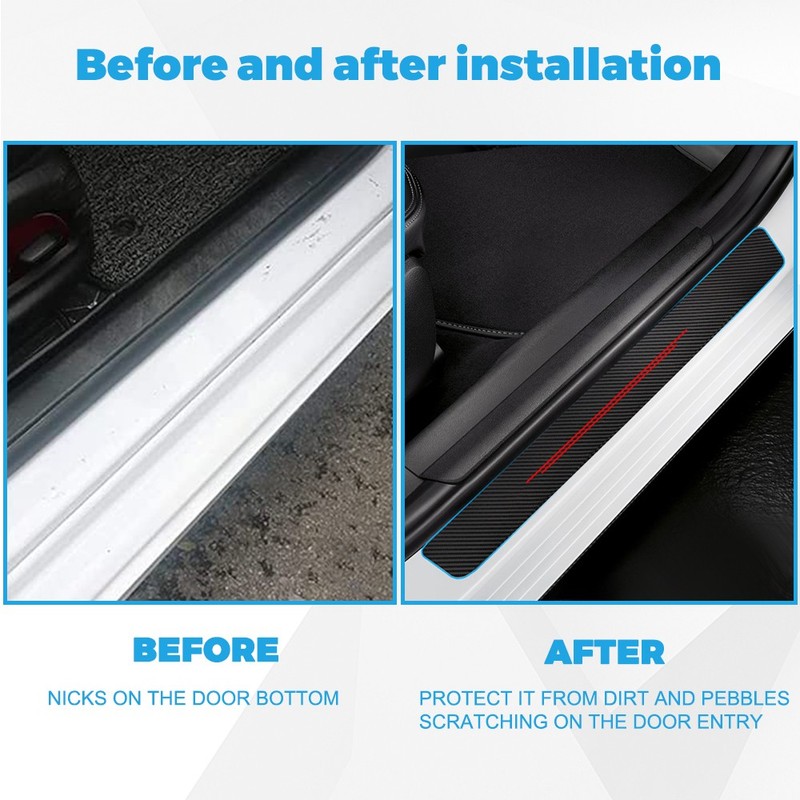 9X For Volkswagen Accessory Car Door Scuff Sill Cover Panel Step Protector Trim gallery