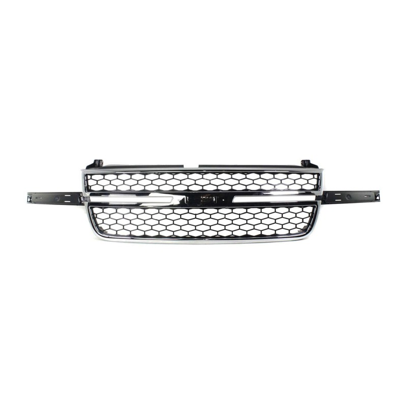 Grille Assembly For 2003-06 Chevrolet Silverado 1500 Honeycomb Chrome and Black