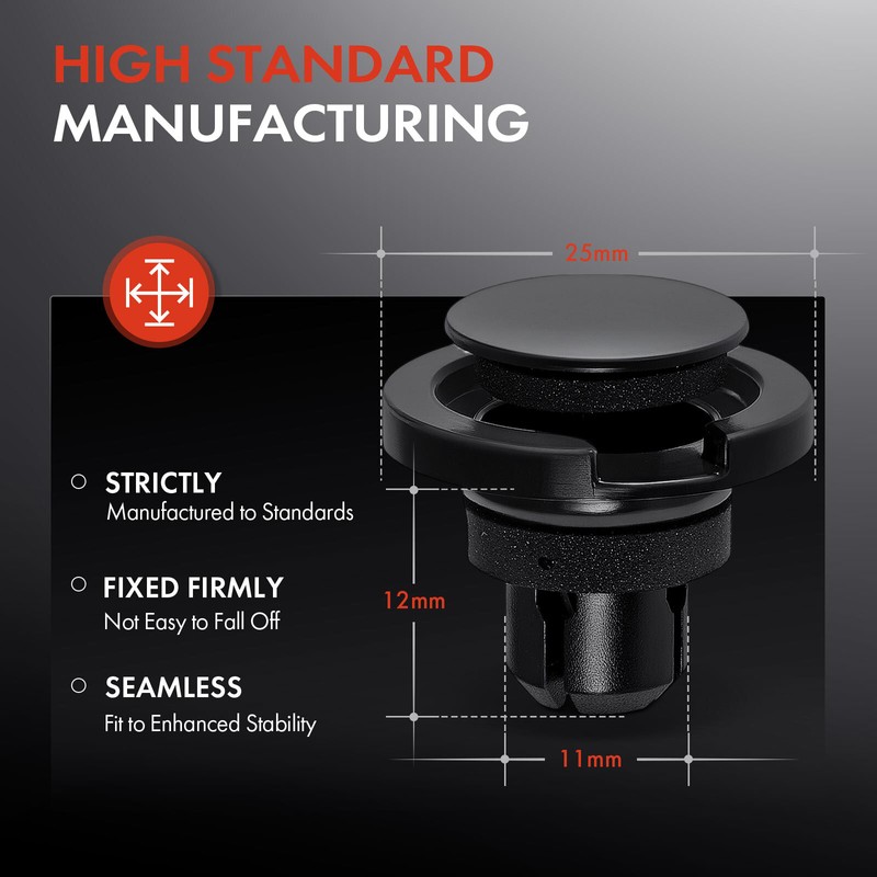 20Pcs 11mm Nylon Rocker Moulding Retainer Clips with Sealer Push-Type for Subaru gallery