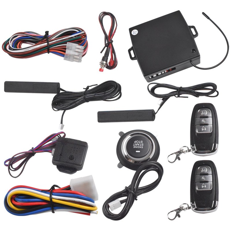 PKE car alarm kit remote engine starter push button start auto lock