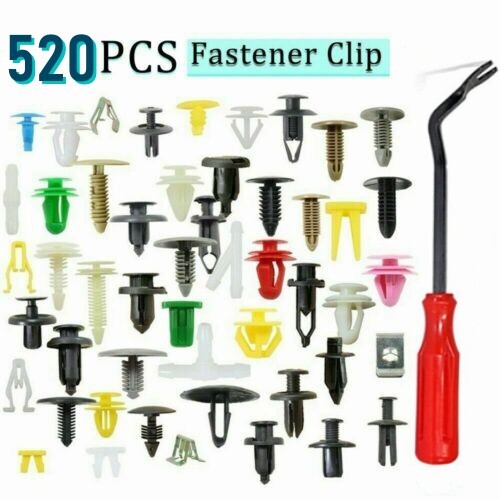 520Pcs Auto Car Mixed Fastener Clip Bumper Fender Trim Plastic Rivet Door Panels
