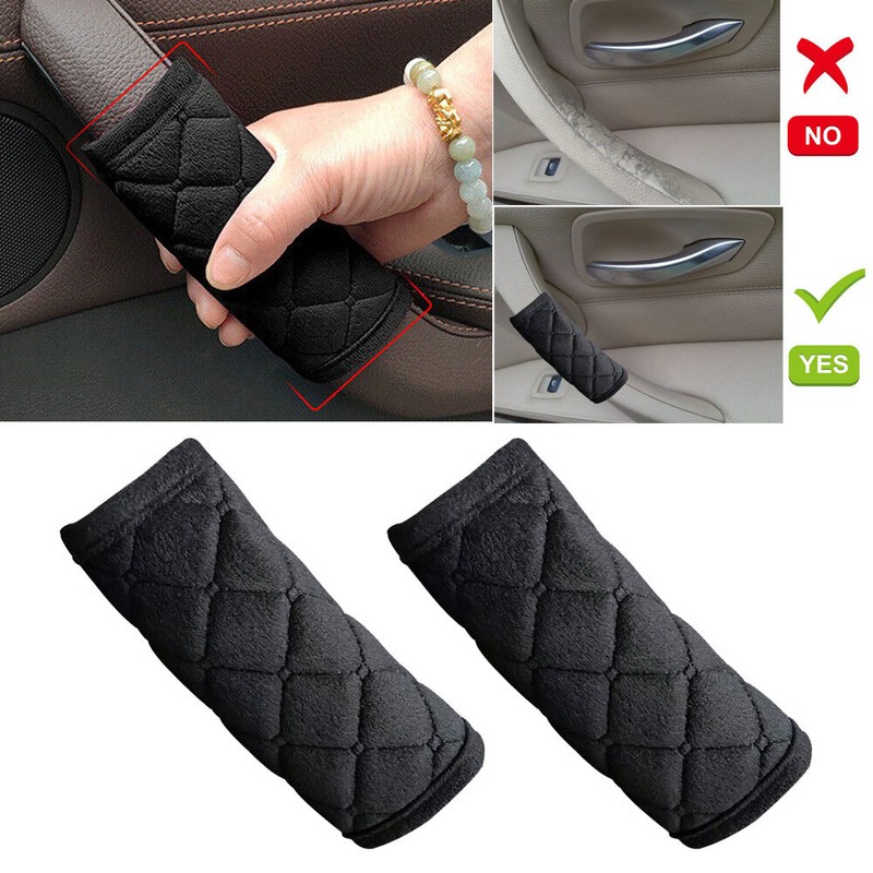 2x Car Interior Door Handle Cover Roof Handrail Plush Armrest Handle Protection gallery