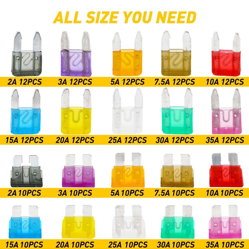 Mini Car Fuse Colorful Assorted Kit AMP Blade Set Auto 220pcs Truck Automotive gallery