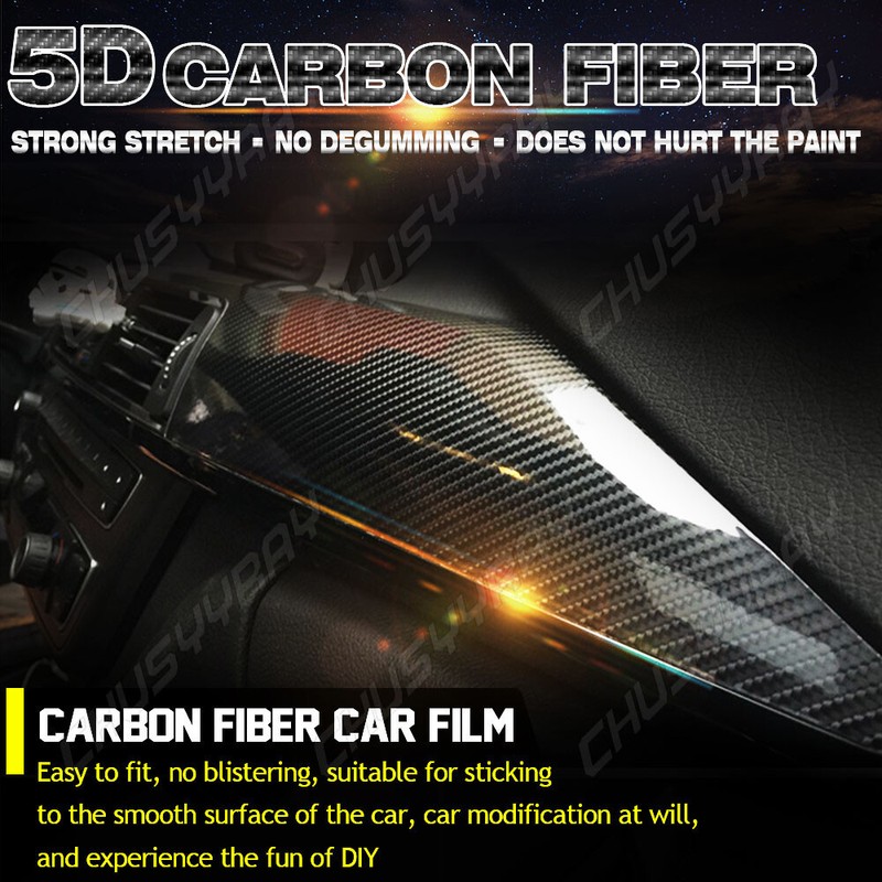 Premium Fibra De Carbono For Car Vinilo Para Autos Carros Negro 12*60 5D gallery