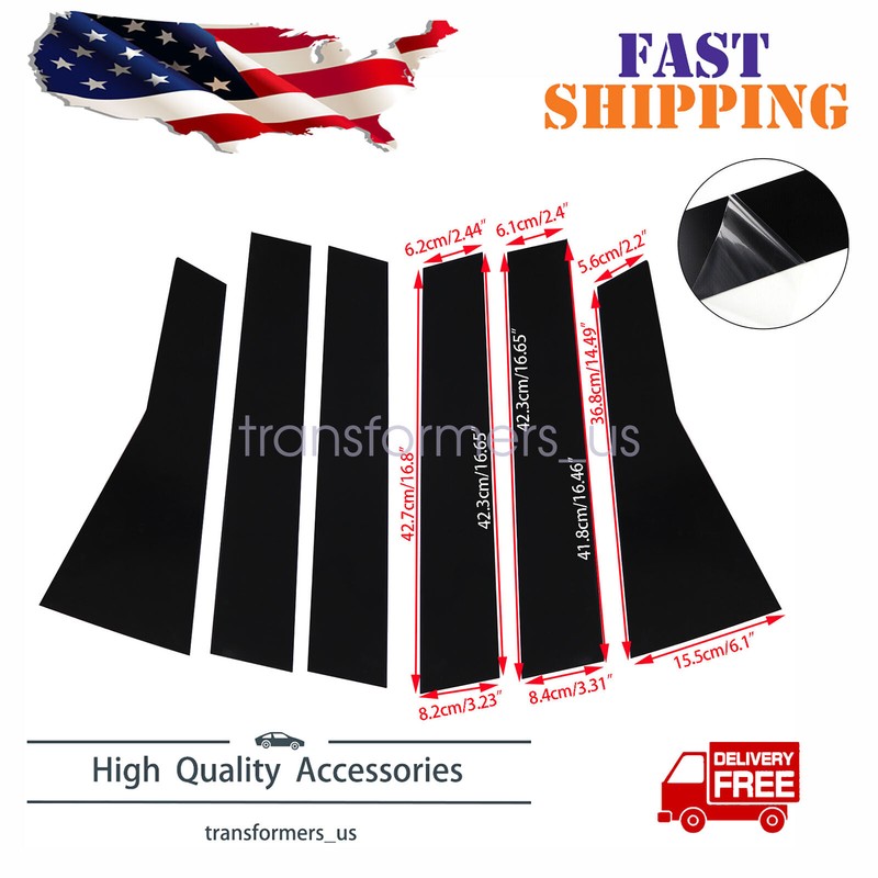 Black pillar posts set door trim piano cover kit for Honda cr-v crv 2017-2022