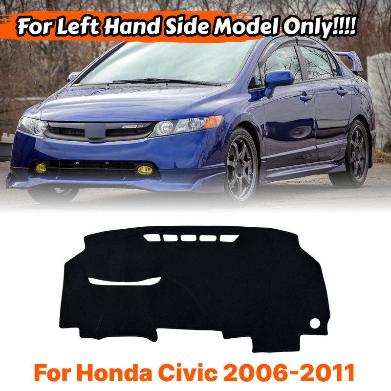 Anti-Slip/UV Poly Carpet Dash Dashboard Top Mat Cover For Honda Civic 2006-2011