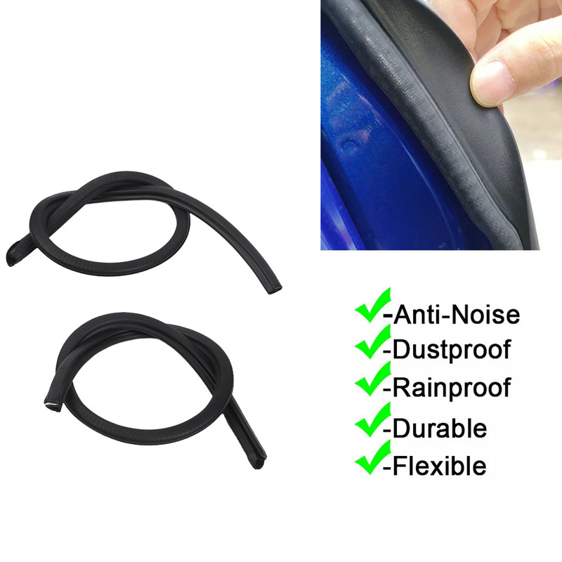 2Pcs Rubber Door Seal Strips for Vehicles Weather Resistant and Easy Fit