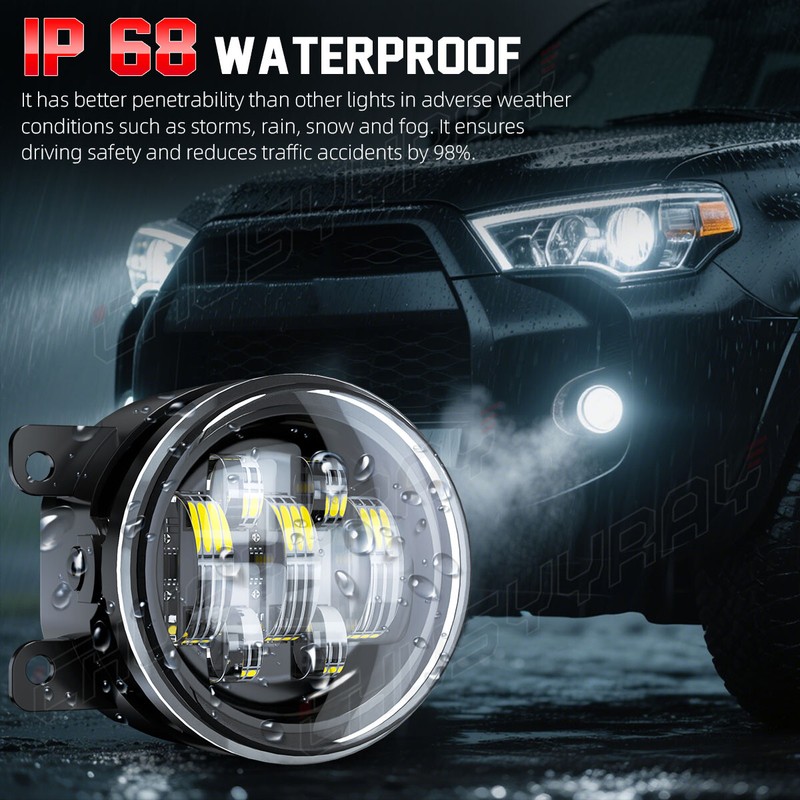 Pair LED Fog Light Driving Lamp Front Bumper Accessories Driver&Passenger Side gallery