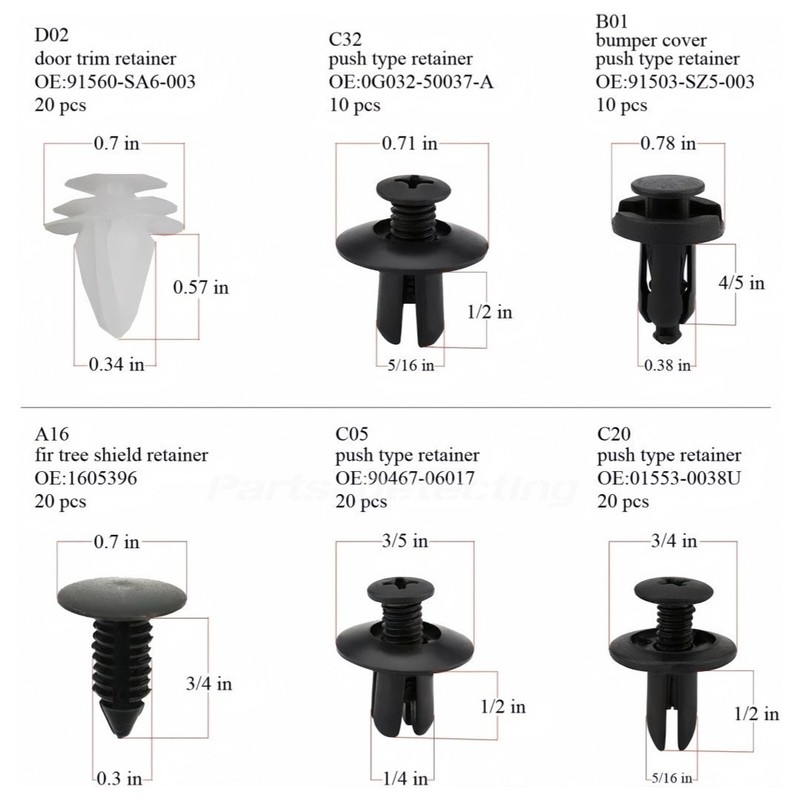 100X✅Bumper Fastener Clips Auto Car Hole Plastic Rivets Retainer✅Fender Push Pin gallery