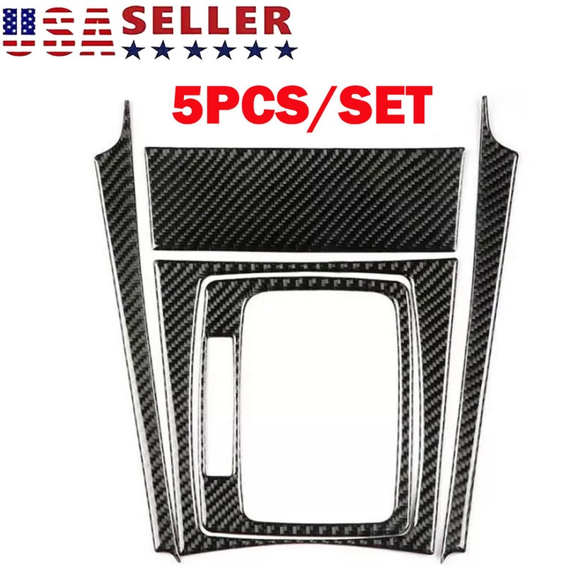 5x Carbon Fiber Gear Shift Panel Trim Set For Mercedes-Benz C Class W204 07-13