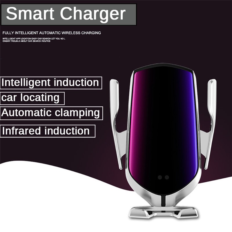 10W Wireless Charger Automatic Clamping Phone Holder GPS APP Positioning Finder gallery