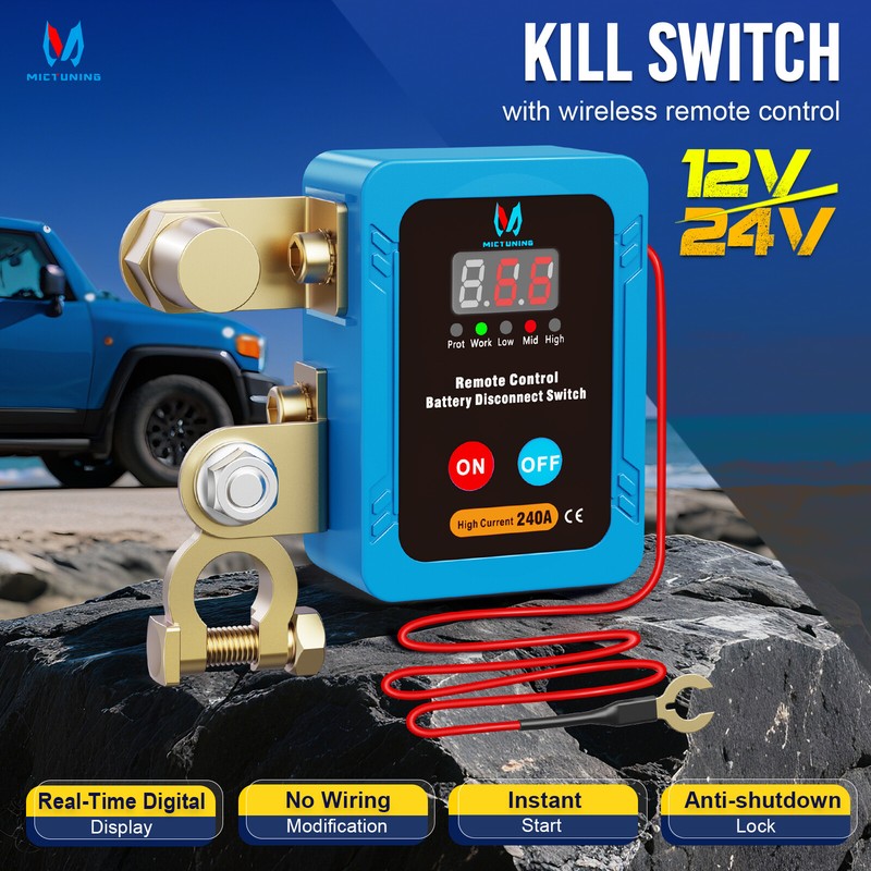 Automatic Shut Off Kill Switch For Car Remote Battery Disconnect Switch 12V 240A gallery