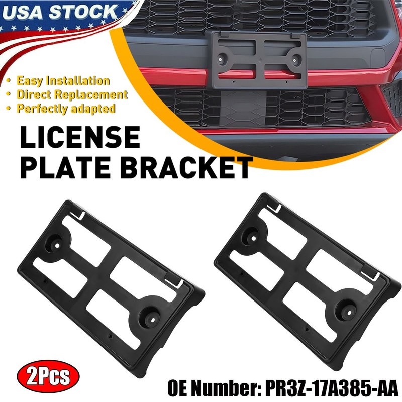 2Pcs For Ford Mustang 2024-2025 Front License Plate Frame Tag Holder Bracket