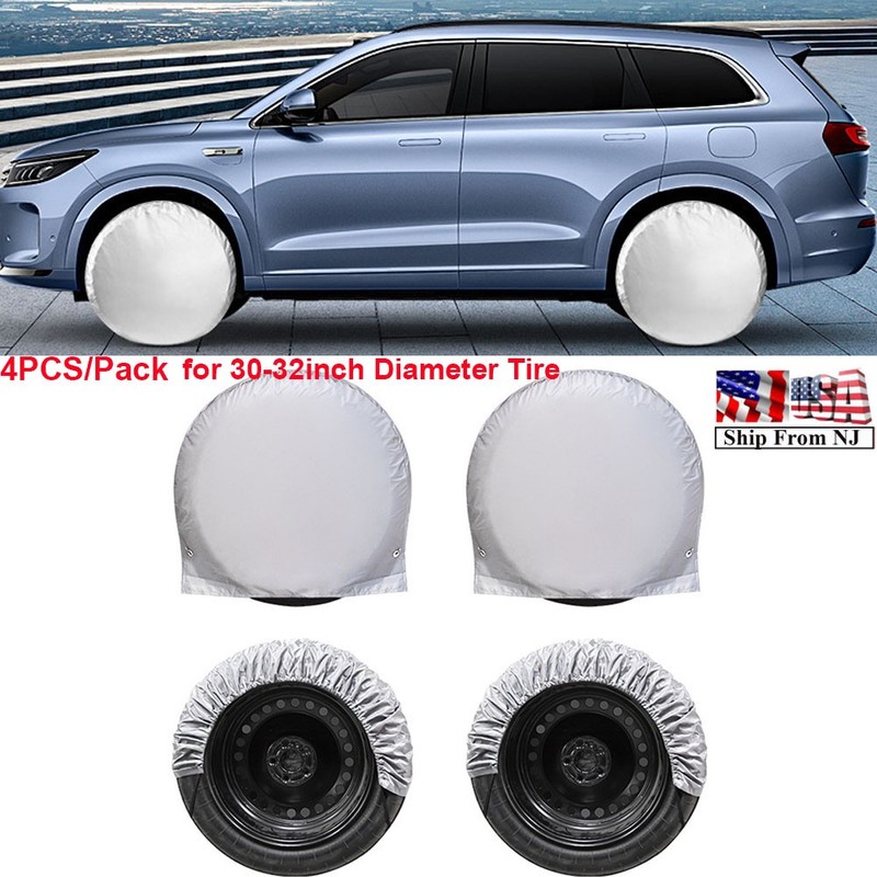 4Pcs Wheel Tire Covers 30-32» Tire Protector Cover Set for Trailer Car Truck RV