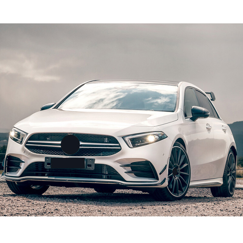 GLOSS BLACK 7PC FRONT BUMPER AERO CANARD LIP KIT FOR 2019-2022 A35 A220 AMG W177 gallery