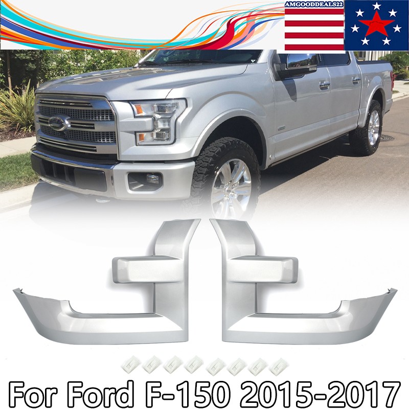 For Ford 2015-2017 F-150 Ingot Silver Painted Headlight Bezel Trim Grill Molding