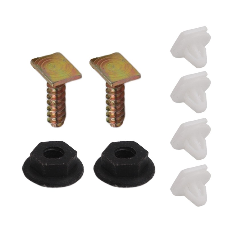 Front Trim Fastener Clips Metal Nut Plastic Set 2* Metal Screws 2* Plastic Nuts