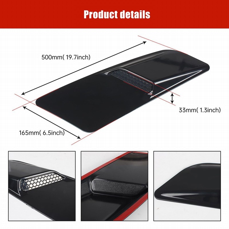 Hood Air Intake Flow Vent Cover GT OE Style Scoop Trim For 15-17 Ford Mustang gallery