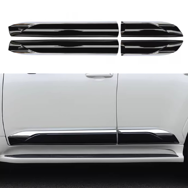 Gloss Black & Chrome Silver Side Door Body Molding Trim Fits For LC300 2022-2026 gallery