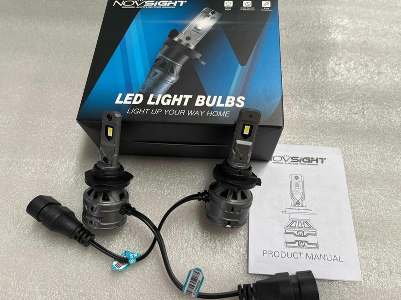 NOVSIGHT HB3 9005 LED Headlight Bulbs Replacement Kit Hi/Lo Beam 13000LM White 2 gallery