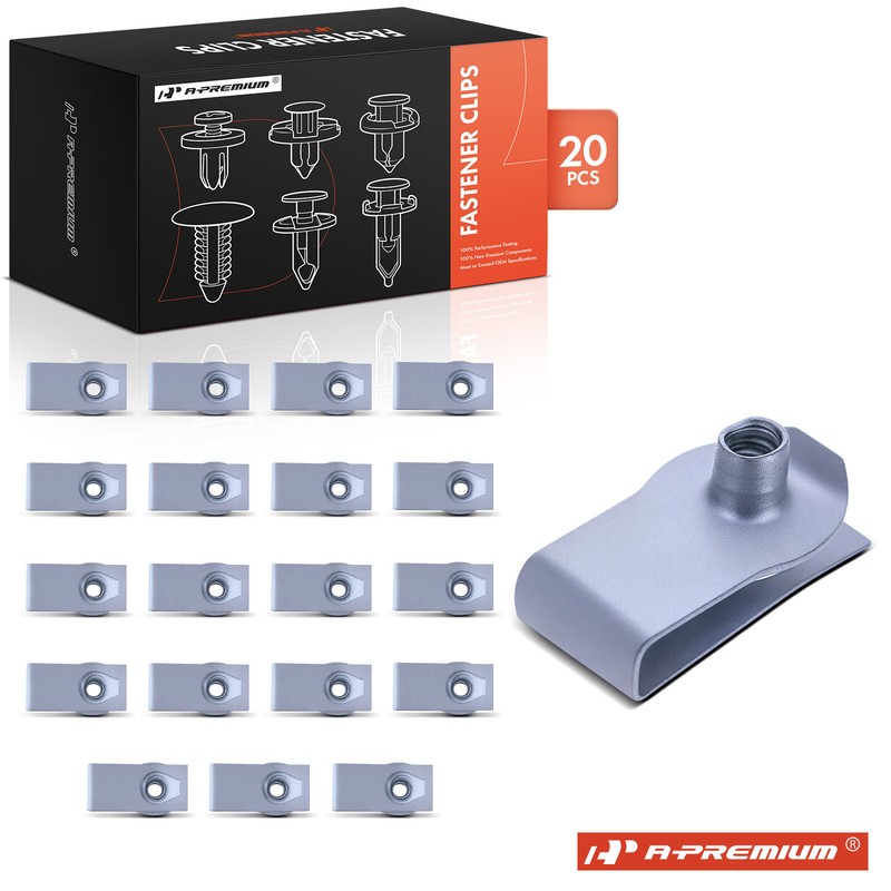 A-Premium 20Pcs M4.2-1.41 (#8) Multi-Purpose Extruded U-Nut Zinc for Chevy GMC