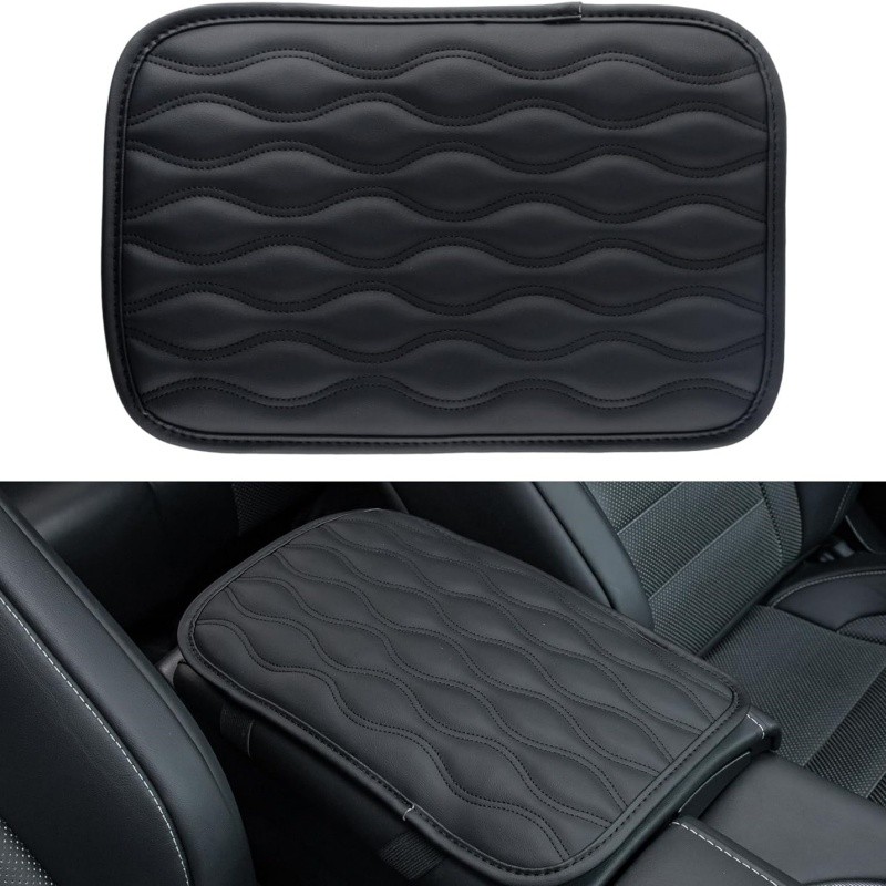 Black Car Center Console Pad Leather Arm Rest Box Cover Protector Cushion Pad US gallery
