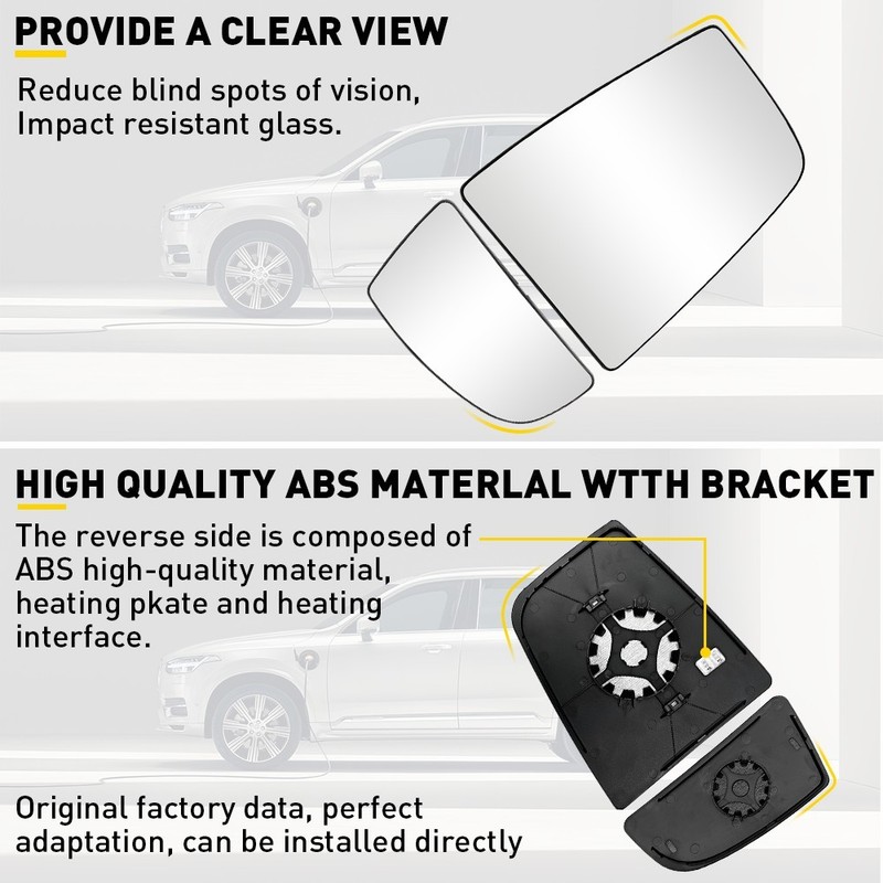 4pcs Upper Lower Side Towing Spotter Mirror Glass For 2015-2022 Ford Transit-250 gallery