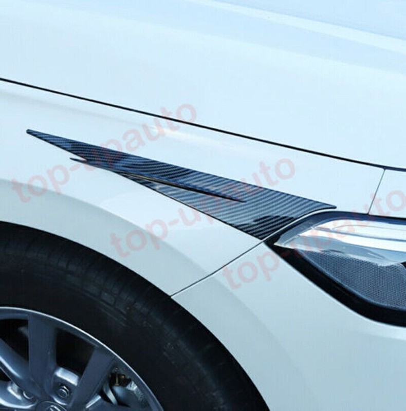 2X Carbon Fiber ABS Headlight Lamp Eyebrow Molding Trim For Honda Civic 2022-24 gallery