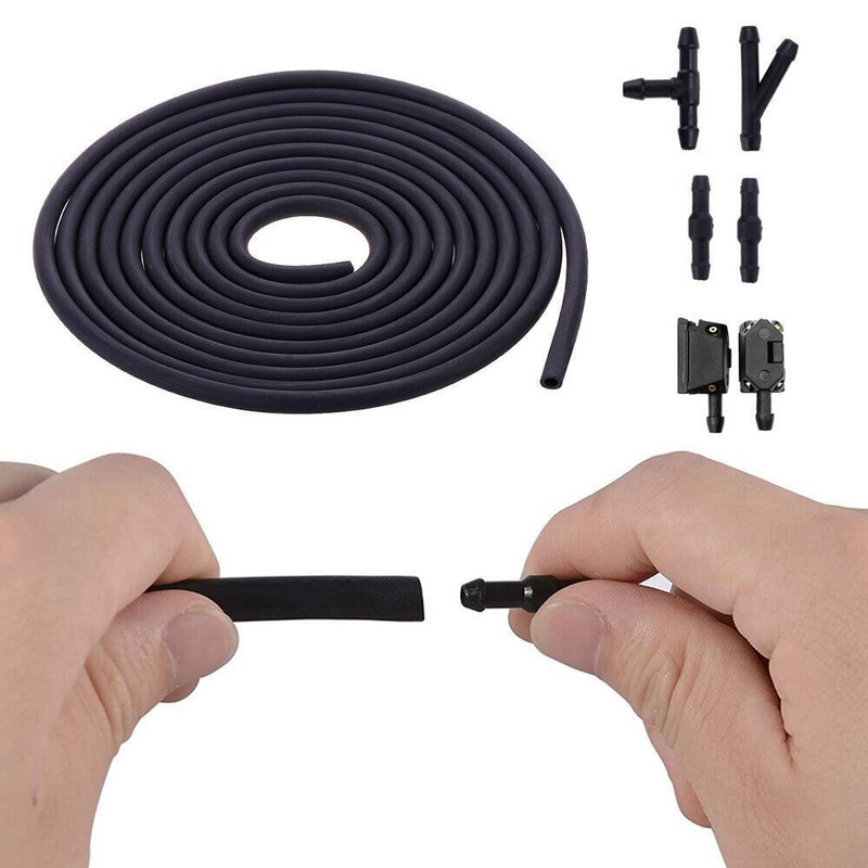 1Set Car Windscreen Wiper Arm Washer Nozzle For 4Way Check Valve Tube Pipe Hose