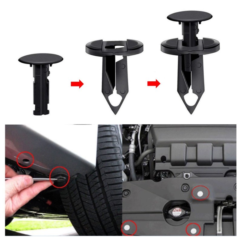 120PCS&8mm Bumper Clips Retainer Auto Car Plastic Rivets Fastener Fender Push. gallery