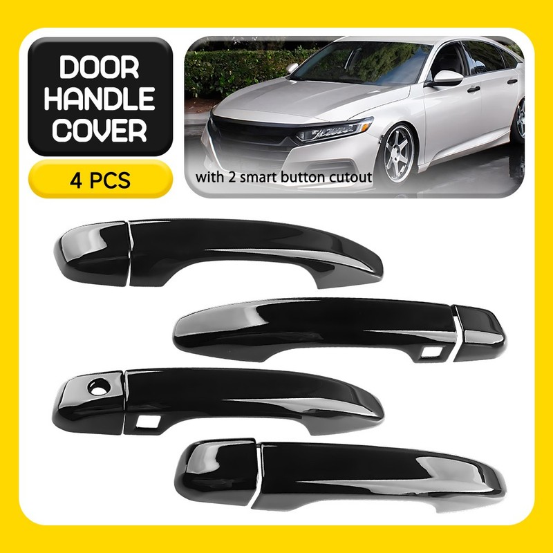 For 2018 2019 2020 2021 2022 Honda Accord Gloss Black Door Handle Covers 4pcs
