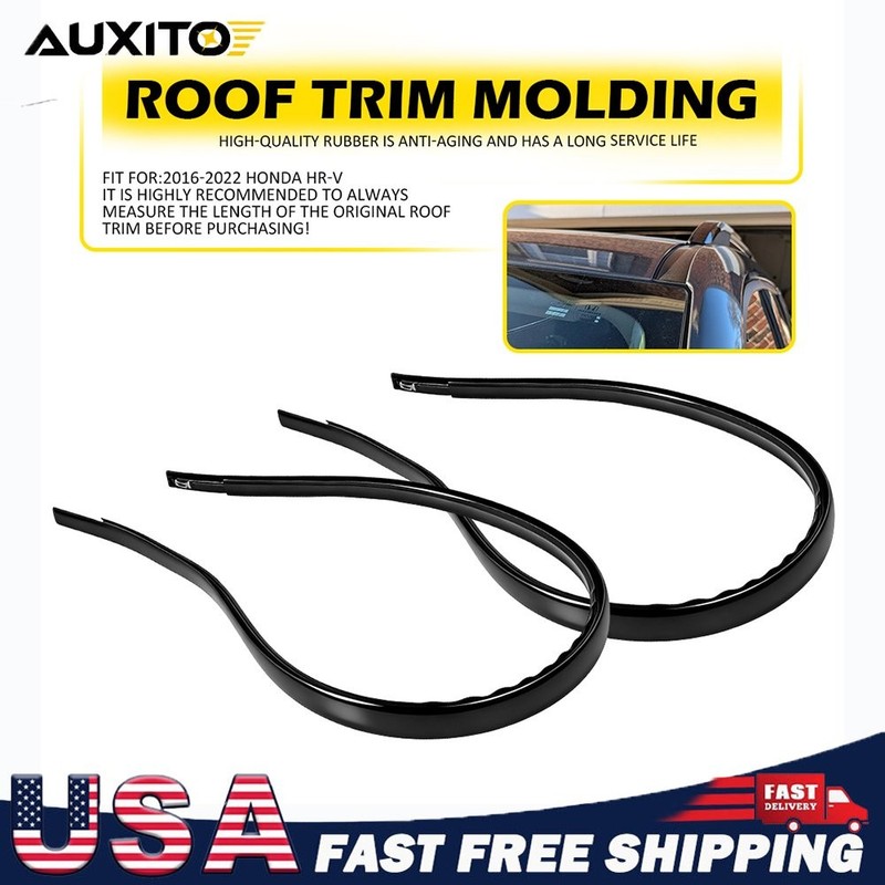 Outer Roof Drip Molding Trim Rubber Seal Strip For 2016-2022 Honda HR-V Black