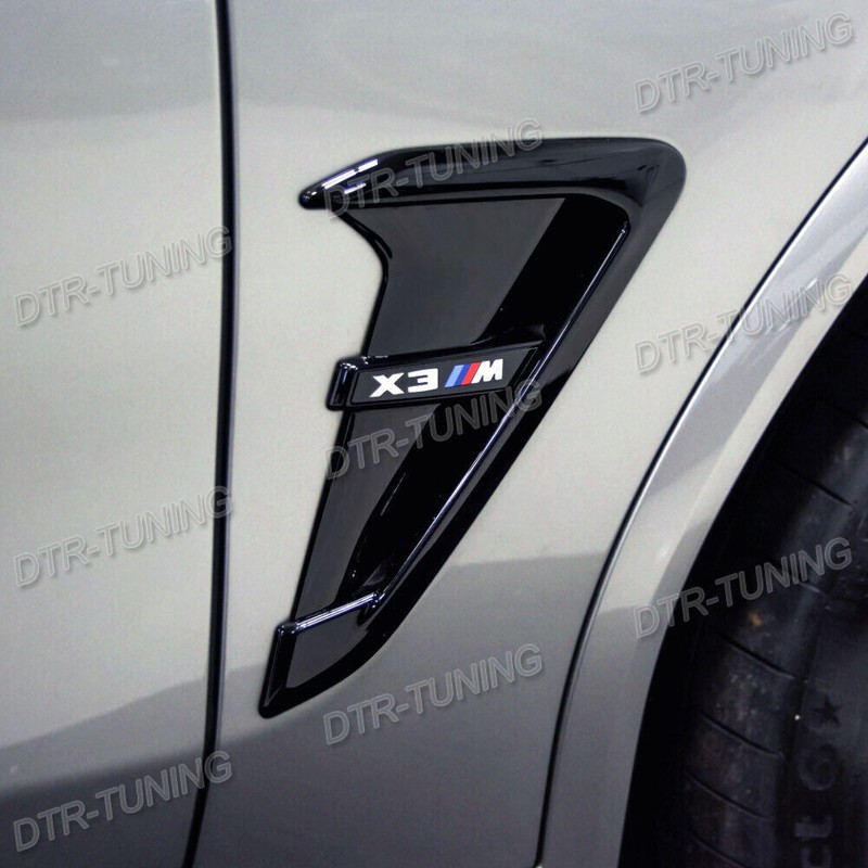 For 2018-2024 BMW G01 X3 M Sport Tuning Side Fender Vent Grill Trims Gloss Black