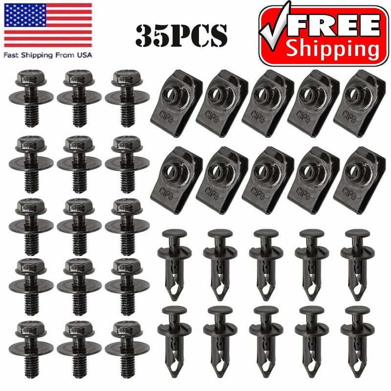 For Honda Body Bolts & U-nut Clips M6 Engine Cover Undertray Splash Shield Guard