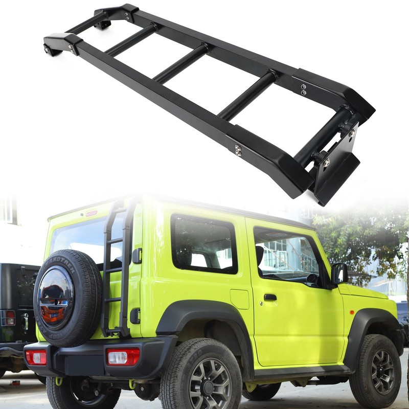 New Aluminum Car Rear Tail Door Ladder Climbing Fits Suzuki Jimny 2019+ BLACK