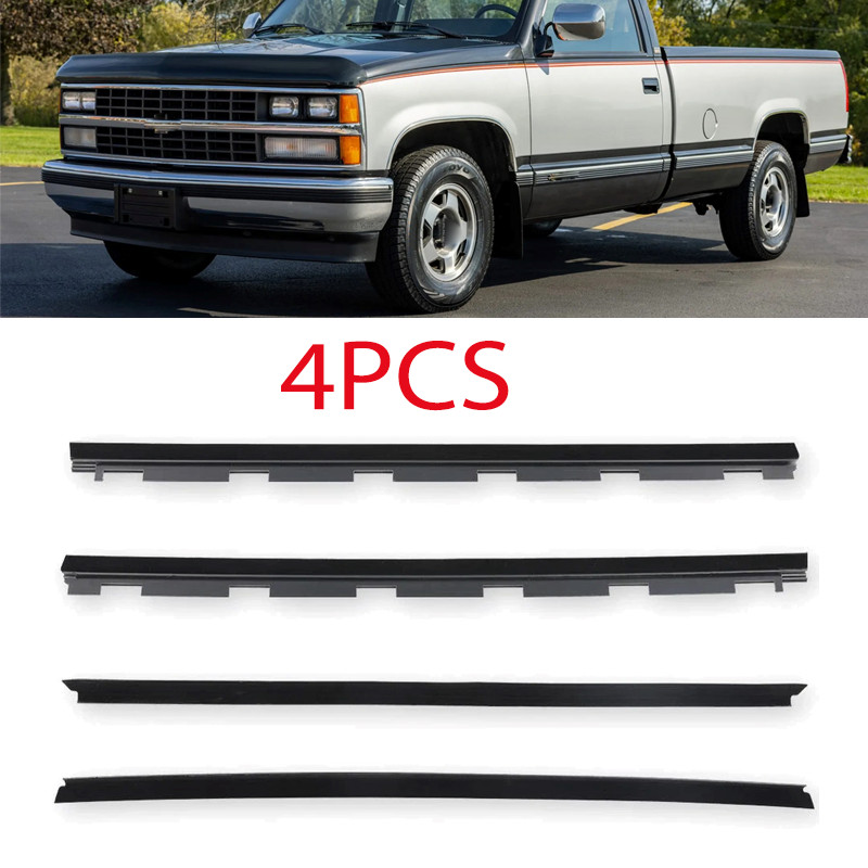 4PCS For Chevy Truck Inner & Outer Window Sweep Felt Trim Seal Weatherstrip