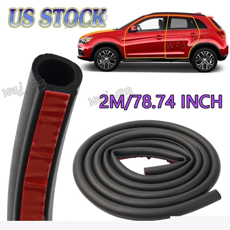 Car Door Rubber Weather Seal Hollow Strip Weatherstrip Universal 2M D Shape