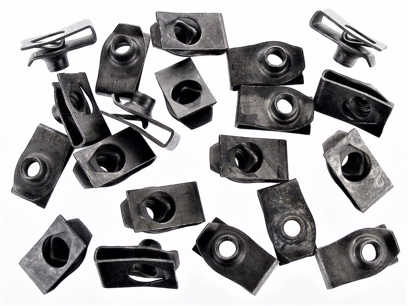 FORD TRUCK U-nut Clips- 1/4-20 Thread- 17/32″ Center of Hole to Edge- 20pcs #192