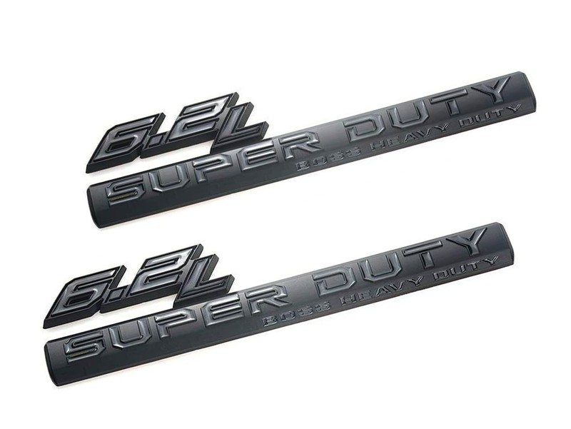 4PCS SET 6.2L SUPER DUTY BOSS HEAVY DRIVER &PASSANGER 250 350 450 EMBLEM BLACK