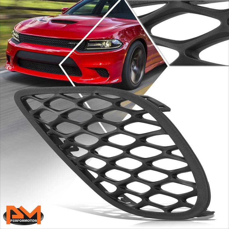 For 15-23 Dodge Charger Front Driver Left Side Fog Light Lamp Bezel Smooth Black