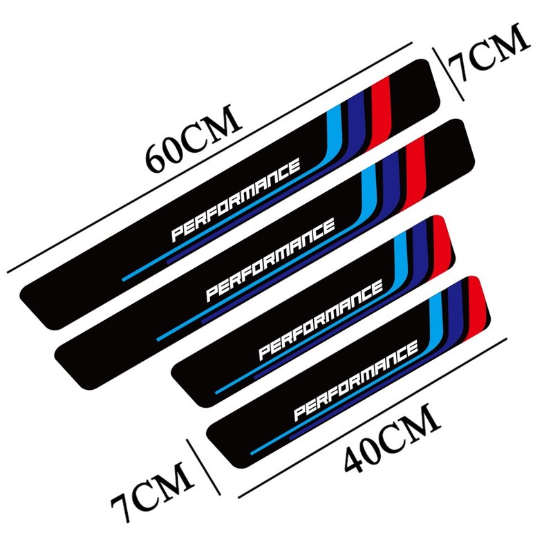 4X For BMW X1/X3/X5 M5 Series Carbon Fiber Door Plate Sill Scuff Cover Protector gallery