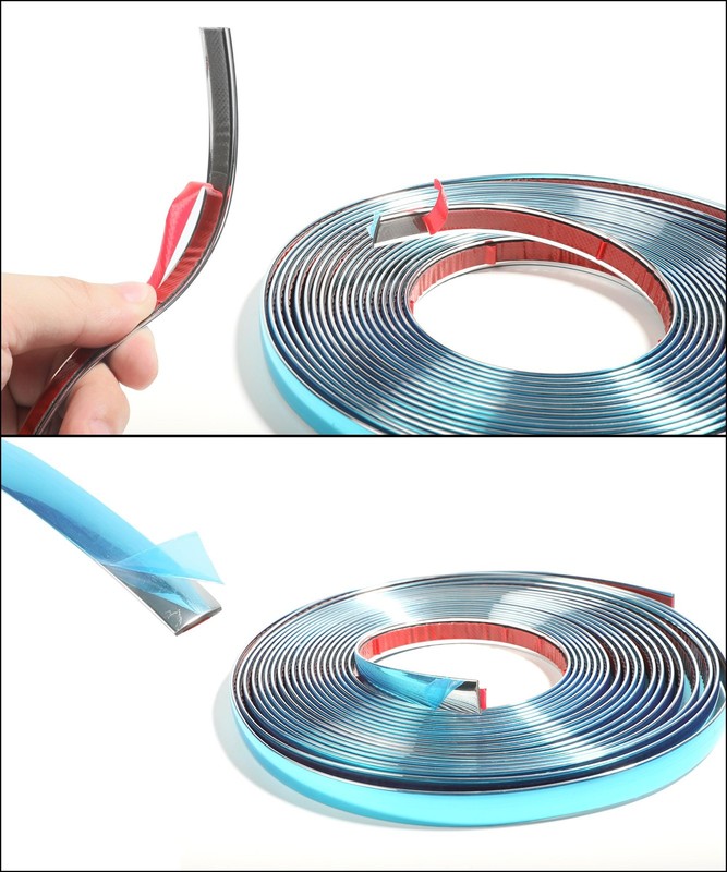 SCUARI 1/2 Inch Wide Chrome Tape,25FT Tape for Cars,Car Silver gallery