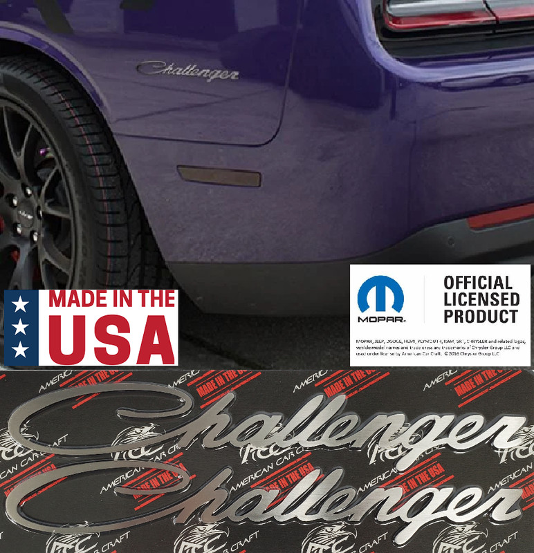 Pair Brushed Stainless Emblems for Challenger (Custom Badge Decal Nameplate)