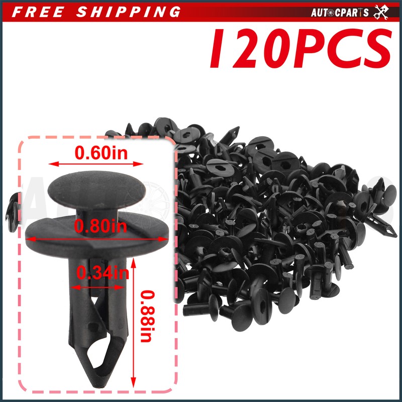 120pcs Fit GM,Ford,Chrysler VW 21030249 Air Baffle to Carriage Push Retainer
