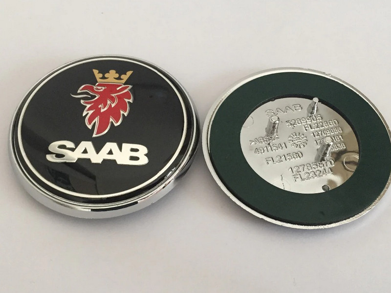 1pc 68mm Saab Black Front Hood Bonnet Emblem Badge Decal 9-3 9-5 93 95