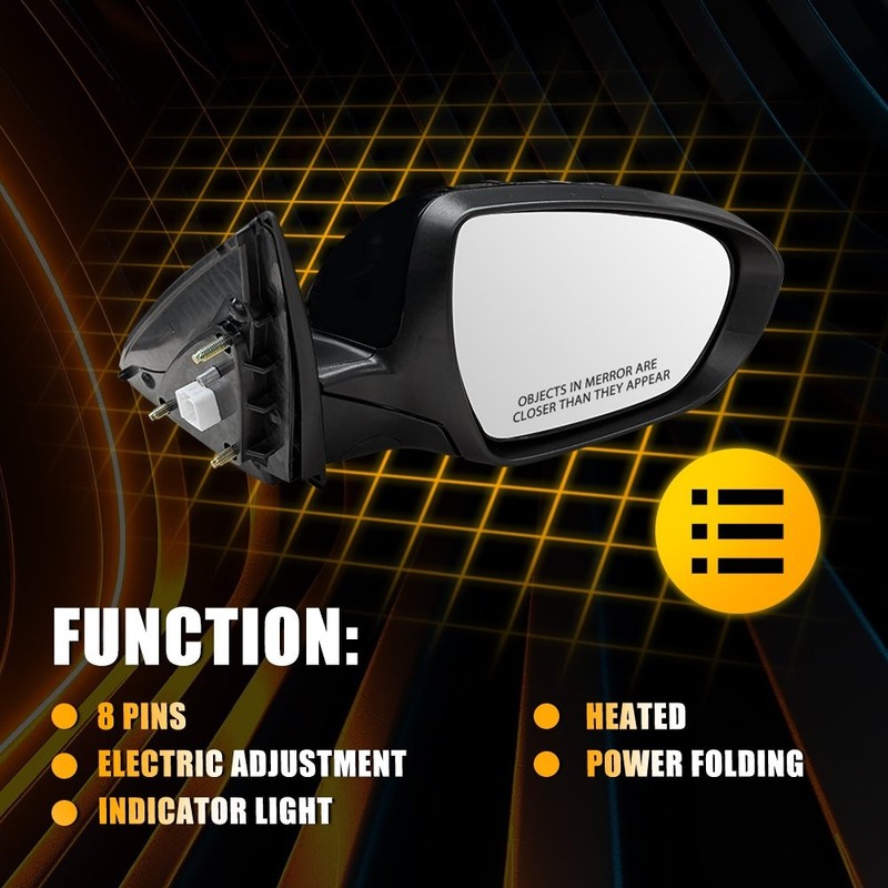 1-10X Right Heated Wing Mirror with Turn Signal 8-Pins for 2012-2013 Kia Optima gallery