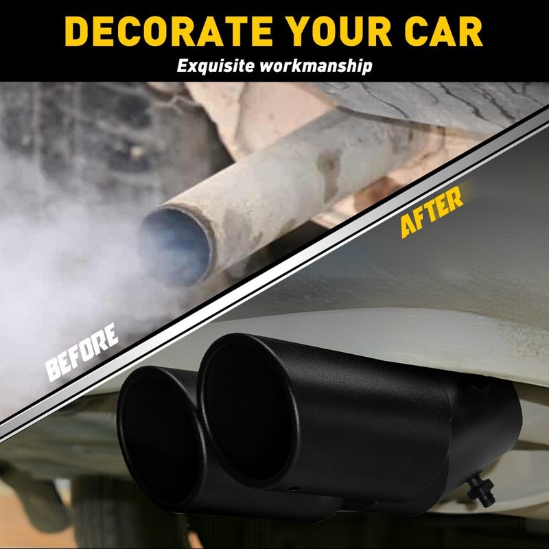 Car Rear Exhaust Pipe Tail Muffler Tip Auto Accessories Replace Kit Black AAA gallery