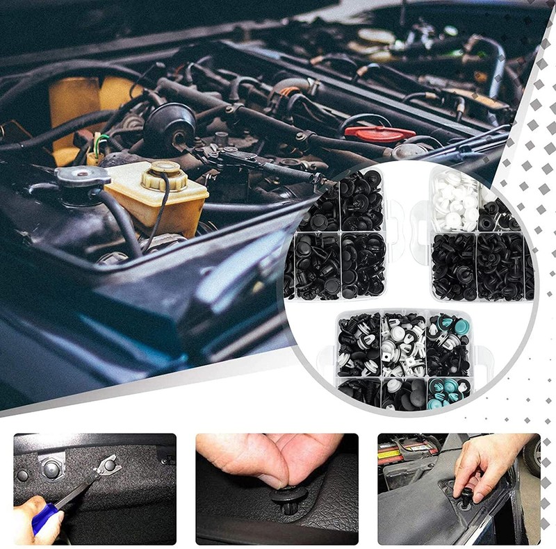 1000PCS Car Retainer Clips Auto Fasteners Push Trim Clips Pin Rivet Bumper Kit gallery